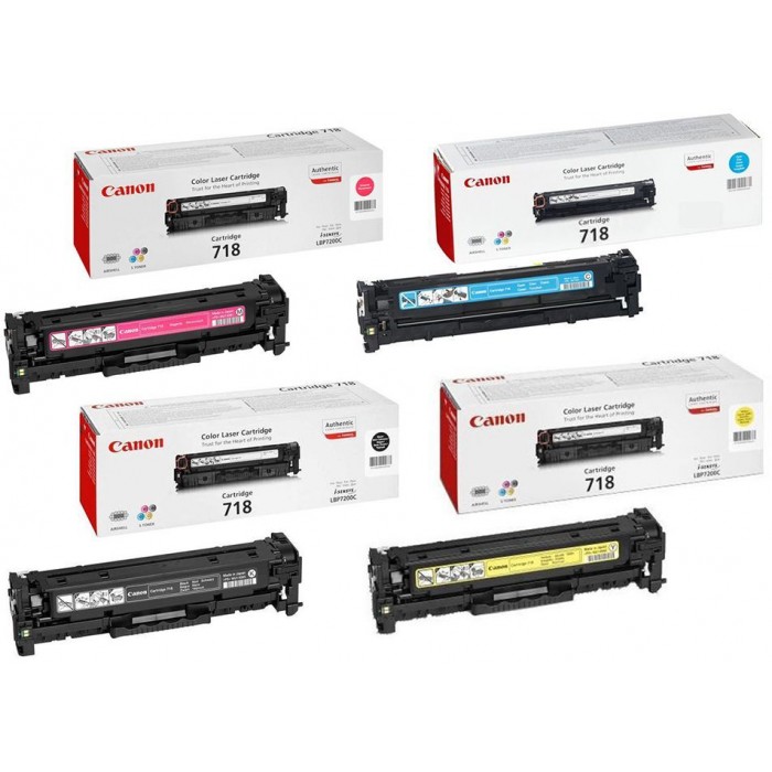 Canon 718 Laser Ink Toner 4 Color Set